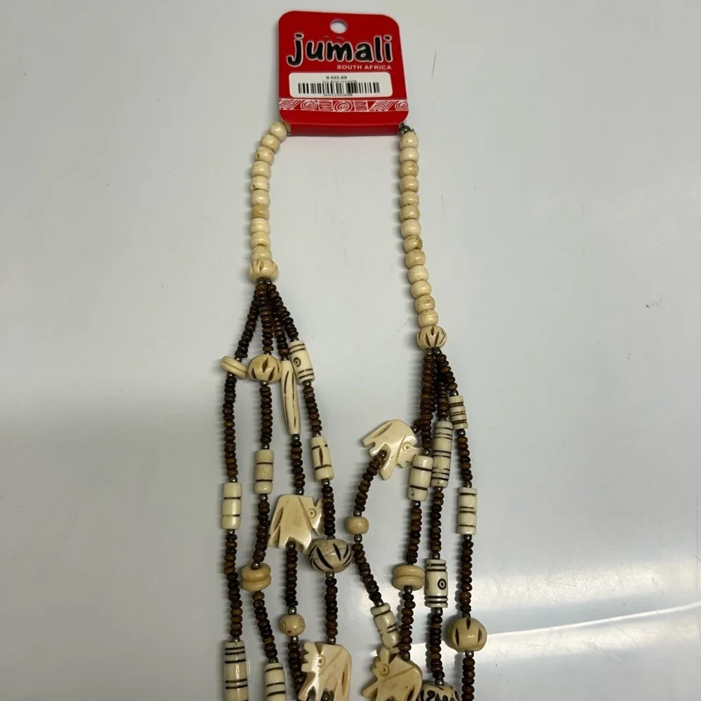 NWT Jumali South Africa Tribal Necklace | Elephant Beads
